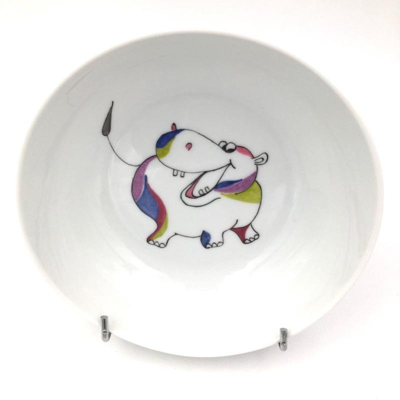 Assiette creuse enfant porcelaine peint-main | hippo canaille