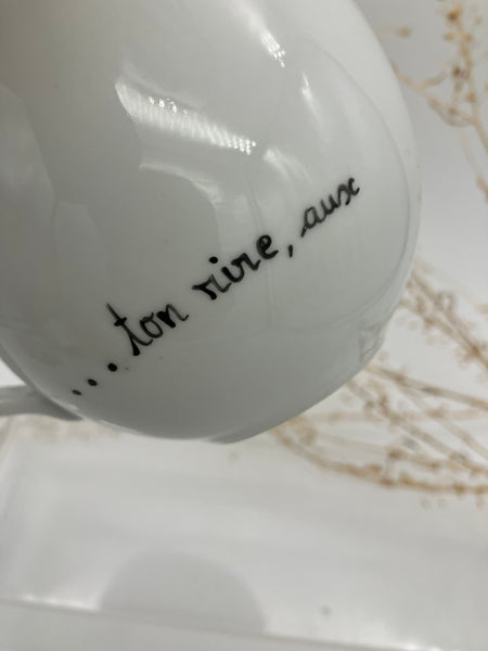 Mug porcelaine peinte-main | Message