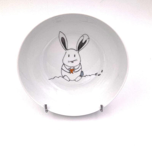 Assiette creuse en porcelaine Lapinou - Assiette, Assiette enfant - Peint main Paris