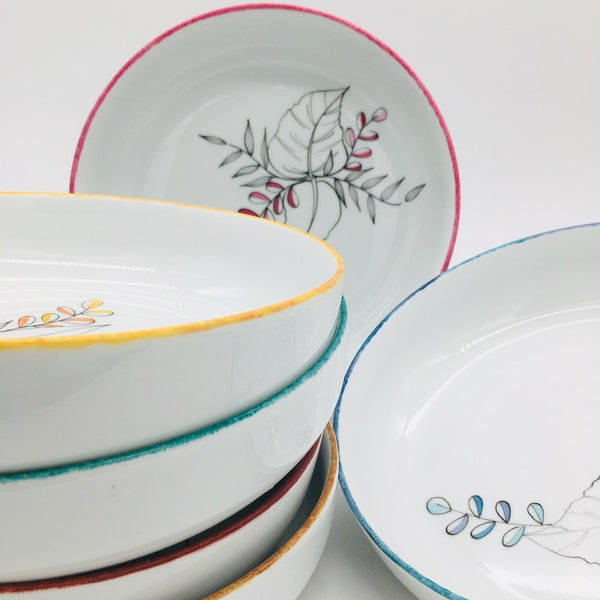 Assiette creuse porcelaine peint-main | Evasion
