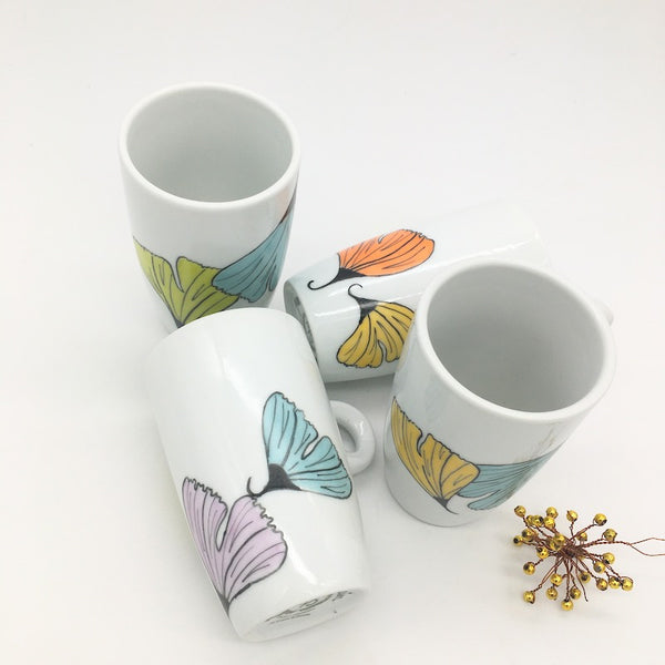 Tasse en porcelaine peinte-main | Ginkgo