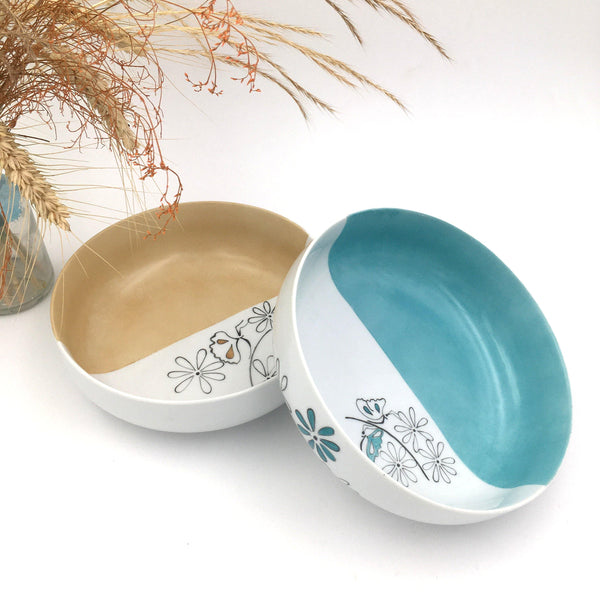 Petite assiette creuse en porcelaine Flores - Assiette, Assiette creuse - Peint main Paris