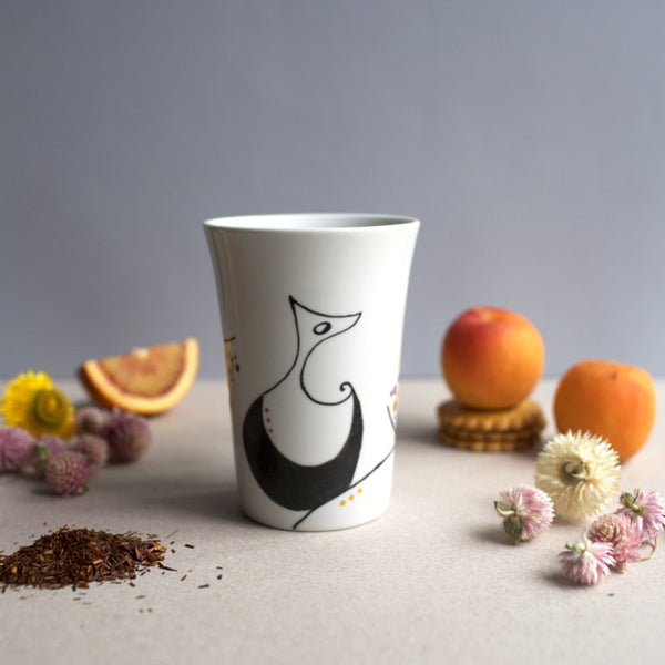 Mug en porcelaine ¡Hola! Chat culbuto - Mug, Thé ou Café - Peint main Paris