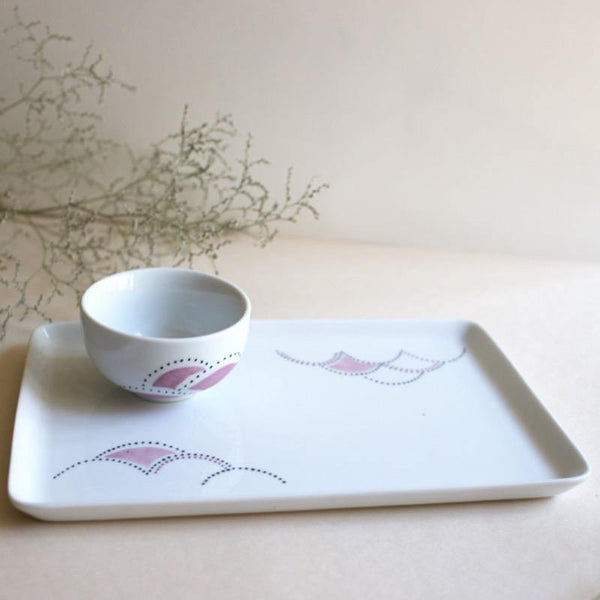 Plat en porcelaine Seigaiha - Plat apéro, Plats - Peint main Paris
