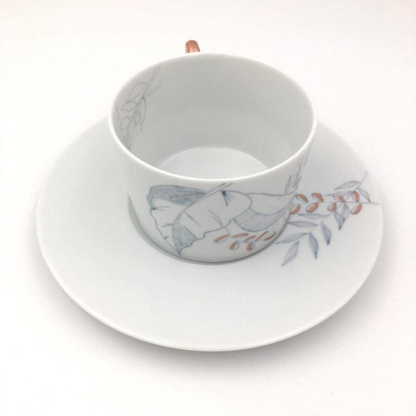 Tasse à thé et sous-tasse en porcelaine Evasion - Tasse, Tasse à thé - Peint main Paris