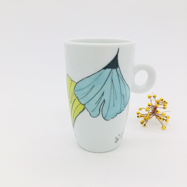 Tasse en porcelaine peinte-main | Ginkgo