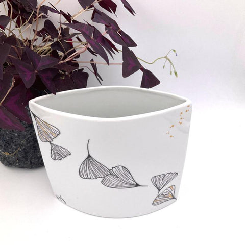 Vase en porcelaine Ginkgo épuré - Vase - Peint main Paris
